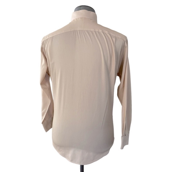 Button Front Men’s Shirt NORDSTROM Cotton Shirt Tan Structured Shirt - Picture 5 of 6